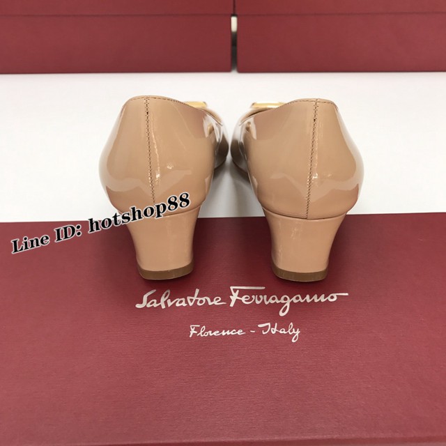 Ferragamo專櫃款女鞋 菲拉格慕平跟款女士皮鞋 dx1344